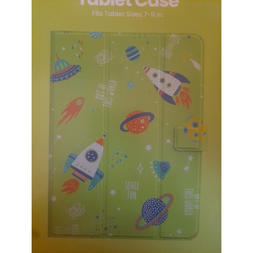 Kids Universal Tablet‎ Case Outer Space Rockets Planets Fits 7 - 11 Inch Tablets